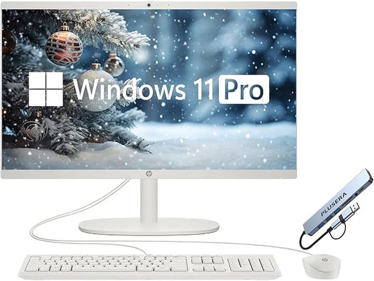 HP 21.5" FHD All-in-One Desktop Computer, 16GB RAM 512GB Storage (256GB SSD + 256GB Docking Station Set), Dual-Core Intel Celeron, Windows 11 Pro with Microsoft Office Lifetime Suite, Keyboard & Mouse