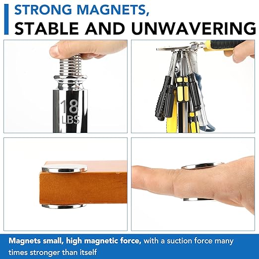 LOVIMAG Super Strong Neodymium Disc Magnets, Powerful Rare Earth Magnets with Double-Sided Adhesive for Fridge, DIY, Building, Scientific, Craft, and Office - 1.26 inch x 1/8 inch, Pack of 150