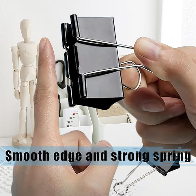 Extra Large Binder Clips 2.4 Inch(48 Pack), Upgrade Large Binding Clips Jumbo Paper Clips, Heavy Duty Big Clamps for Office and Home Supplies, Black