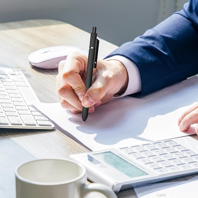 Gel Pens,0.5mm Fine Point Pens Smooth Writing japanese gel pens, High-End Series Black Ink cute gel pens for Journaling Note Taking, Office School Supplies (10 Pcs Black Gray-Black Ink)