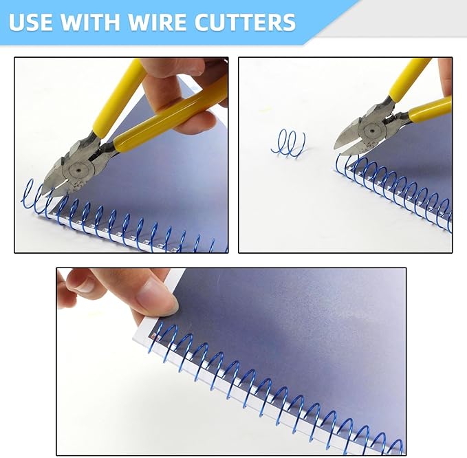 RAYSON 15.9mm Spiral Wire Coil Binding, 3:1 Pitch, 5/8" Metal Coils Spiral Binding 140 Sheets Capacity, Multicolor Color & Pack of 100