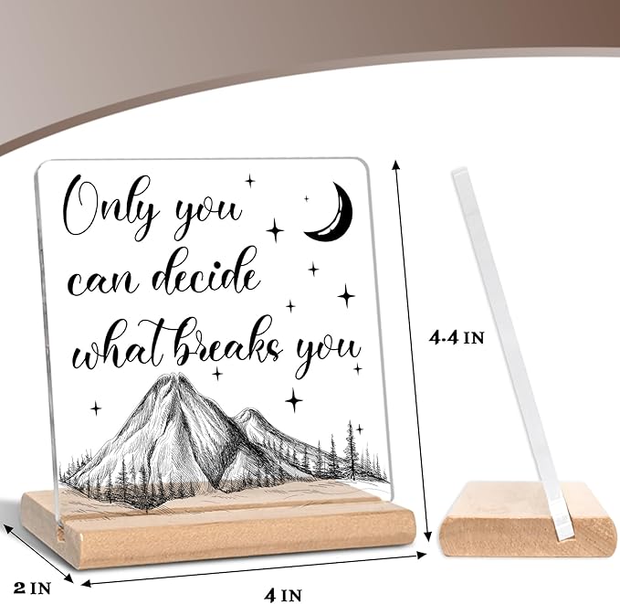 Acotar Gifts for Book Lovers, Bookworms, Nerds, Readers, Only You Can Decide What Breaks You Acrylic Plaque Sign, Book Merch Gift, Inspirational Gifts
