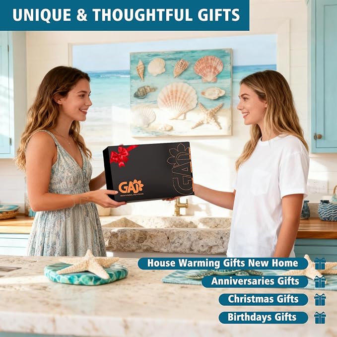 Starfish Ocean Decor for Kitchen & Bathroom, 3D Starfish Gifts for Women, Cute Wooden Paper Towel Holder, Kitchen Accessories, Housewarming Gifts