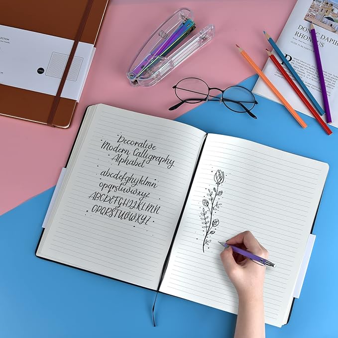 Coopay 12 Pack B5 Notebooks Journal College Ruled Composition Notebooks Classic Hardcover Lined Journals for Office Home School Business Writing Note Taking, 10.2" x 7.5", 100GSM Thick Paper (Black)