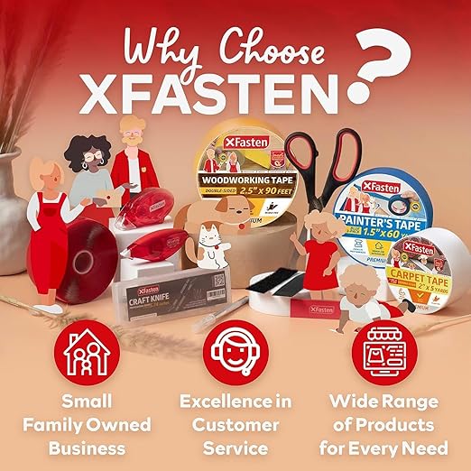 XFasten Brown Paper Packing Tape - 2.75-Inch x 375-Feet, Water Activated, Reinforced for Moving & Packing Boxes