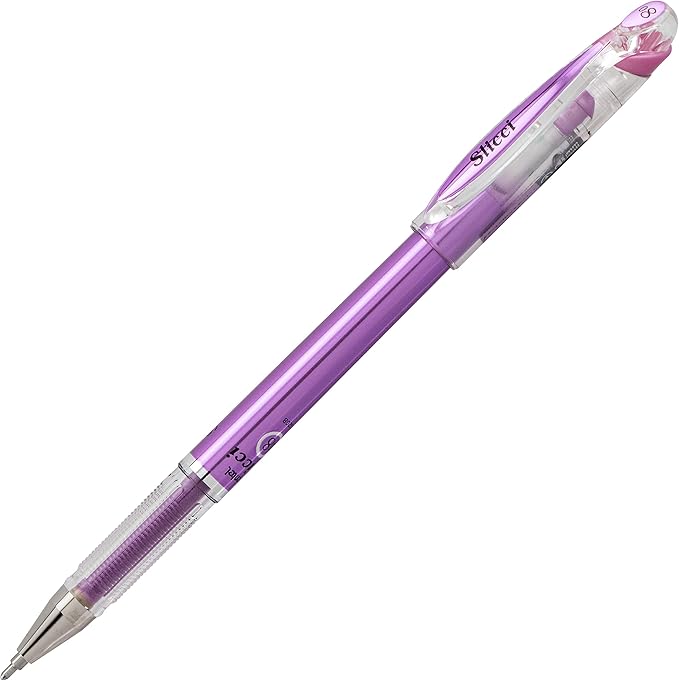 Pentel Arts Slicci Metallic 0.8 mm Needle Tip Gel Pen, Metallic Violet Ink, 1 Pack (BG208BPMV)