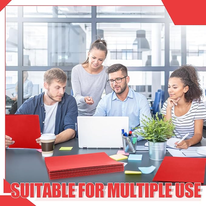 Zhanmai 15 Packs 8.5'' x 11'' Pressboard Report Covers, Metal Prong Fastener with Compressor, Letter Size 3'' Capacity Presentation Report Folder to Neatly Bind Reports, Proposals, Documents(Red)