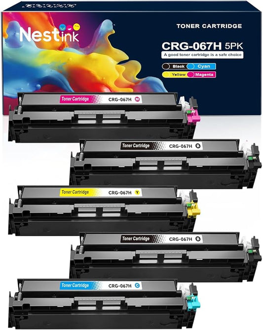 CRG 067H CRG-067 Toner Cartridge Set Replacement for Compatible Canon 067H Compatible for Color ImageClass MF656Cdw LBP632Cdw MF654Cdw MF653Cdw LBP633Cdw Printer (5 Pack)