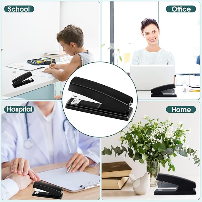 10 Pieces Stapler,Desktop Staplers Heavy Duty,25 Sheet Capacity Staplers with 6000 Standard Staples,Black Office Stapler Standard Stapler,Desk Stapler for Office School Home Supplies