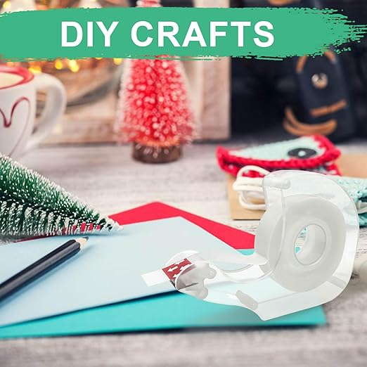 Tape, Invisible Tape, 6 Rolls + 6 Refillable Dispensers, Matte Finish, Writable, 1/2 in x 1000 in, Transparent Tape, Clear Tape for Gift Wrapping Paper, Christmas