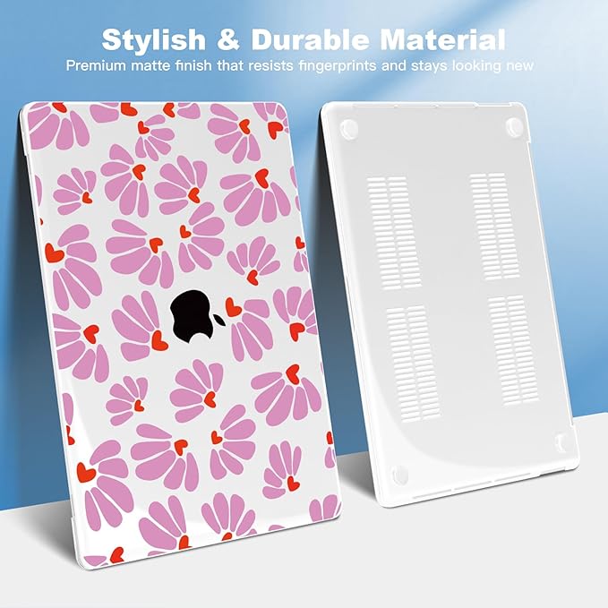 Teryeefi for MacBook Pro 13 Case 2022 2021 2020-2016 Release A2338 M2/M1 A2251 A2289 A2159 A1989 A1706, Laptop Hard Shell with Keyboard Cover & Trackpad Film & Type C Adapter, Pretty Floral 138