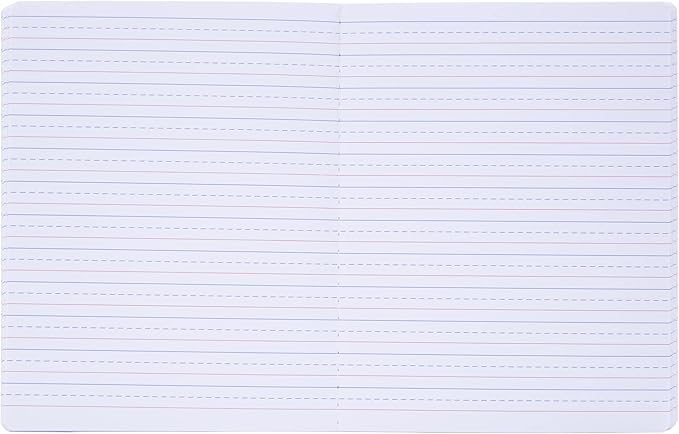 Mintra Primary Composition Notebook, 24 units 6-4 Pack, Assorted Colors, 80 Sheets, 7.5in x 9.75in, Full Sheet, Ruled with Drawing Area, Flexible Hardcover Journal, Grades K-2, School & Home Use