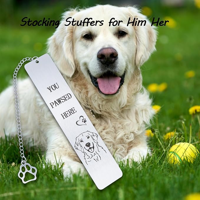 Funny Dog Bookmarks for Book Lovers Dog Lovers, Golden Retriever Gifts Book Marks for Reading Women Men, Cute Birthday Christmas Stocking Stuffers Gifts for Friends Bookish Reader