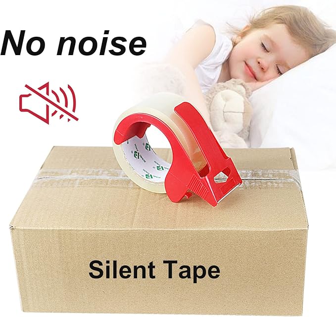 BOMEI PACK Heavy Duty Clear Packing Tape,2 Rolls with refillable Dispenser,Noiseless Packaging Tape 1.88 Inches x 55 Yards,Industrial Grade Boxes Shipping Tape for Moving,Mailing and Storages