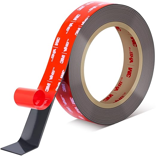 3M VHB 5952 Double Sided Tape Heavy Duty, 10FT x 1IN Mounting Tape, Strong Double Sided Tape Heavy Duty for Automotive, Metal, Plastic, Removable Without Residue for Home Decor & Outdoor Use
