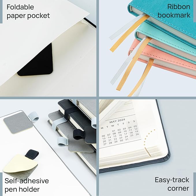 POPRUN 2026 Planner (Large - 8.5'' x 10.5'') - 2026 Weekly Calendar (Jan. 2026 - Dec. 2026) with Hourly Time Slots, Weekly/Monthly Appointment Book for Time Management - Leather Soft Cover - Green