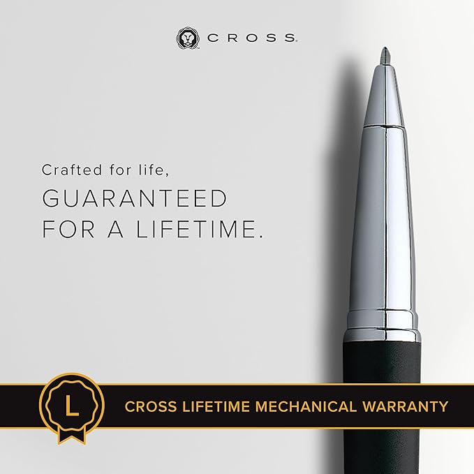 Cross ATX Refillable Rollerball Pen Presented in a Luxury Gift Box - Medium Point, Black Ink, Basalt Black