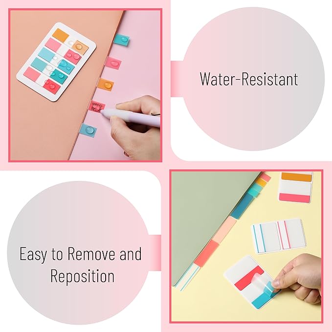 Mr. Pen- Sticky Index Tabs, 500 Pcs, 21 Sets, Colorful Sticky Tabs for Notebooks, Page Markers, Page Tabs for Binders, Page Tabs Sticky Tabs for Books, Notebook Tabs, Book Sticky Tabs for Notebooks