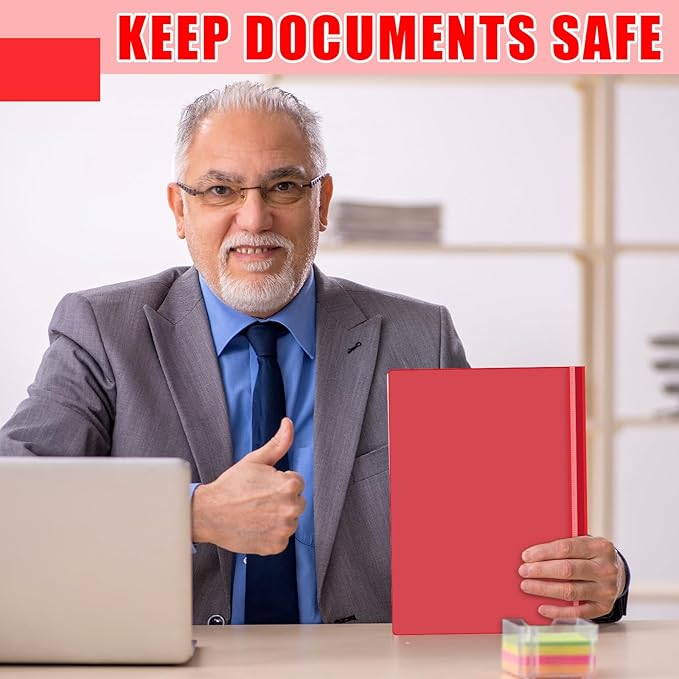 Teling 24 Pcs Clear Front Report Covers with 3 Prongs Presentation Folders Plastic Resume Portfolio Report Letter Size Presentation Binder for Paper Document School Office(Red)