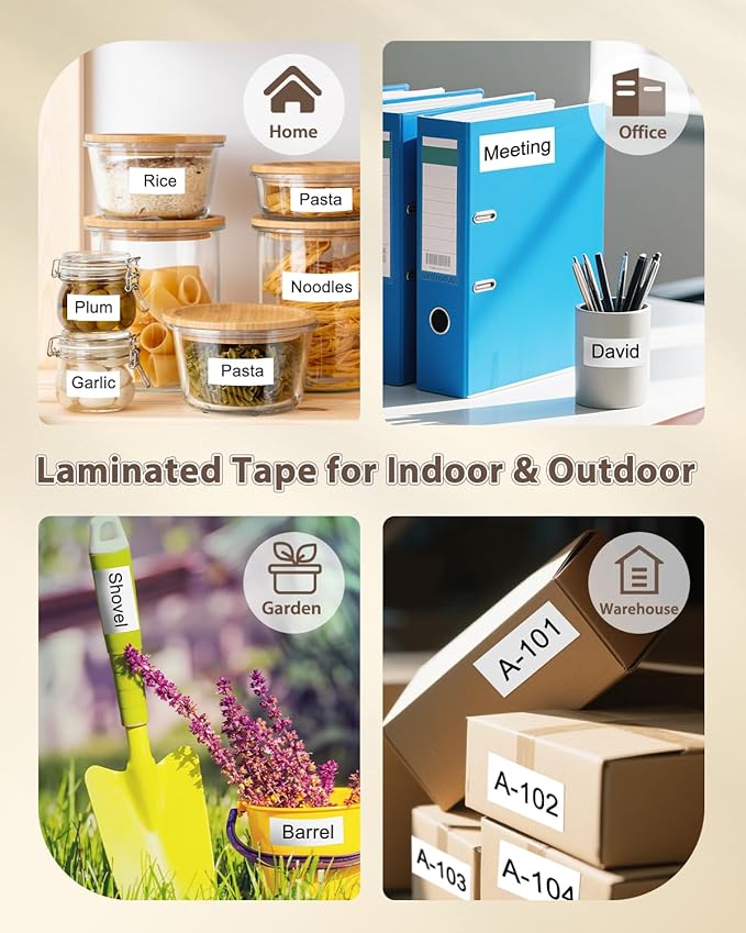 Replace for Brother TZe-251 24mm 0.94 Laminated White TZ Tape TZe251 PTouch Tape 1 Inch Work with Brother P Touch D600 E500 P700 P710BT P750W P910BT D410 PTD460BT D610BT Label Maker, 6-Pack