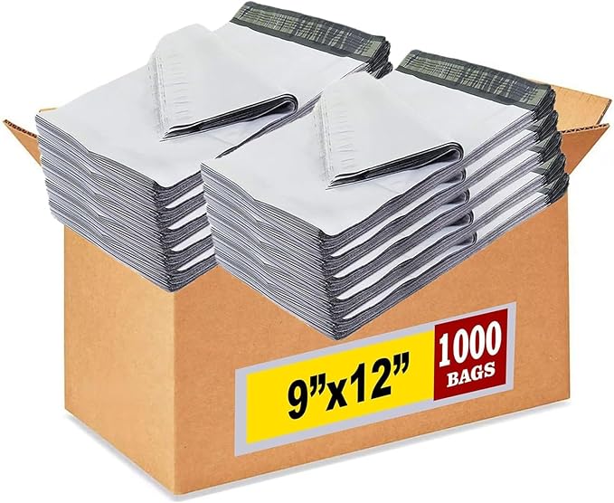 iMBAPrice 1000 - 9x12 Premium Matte Finish White Poly Mailers Envelopes Bags (iMBA-3PM-1000)
