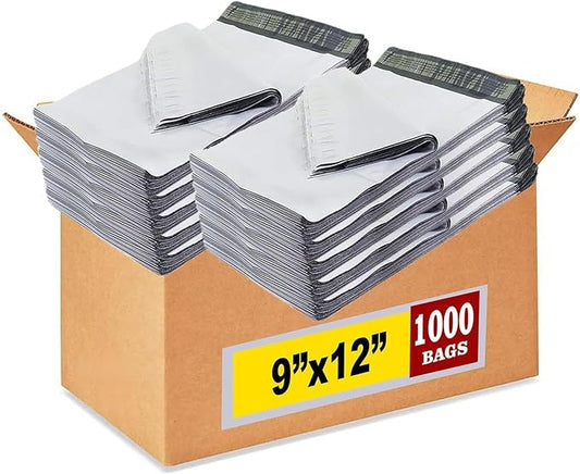 iMBAPrice 1000 - 9x12 Premium Matte Finish White Poly Mailers Envelopes Bags (iMBA-3PM-1000)