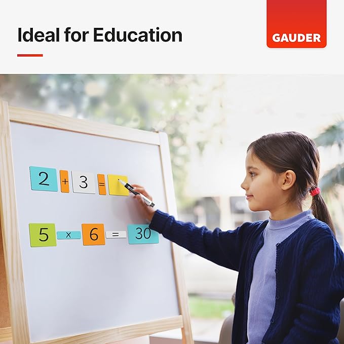 GAUDER Magnetic Dry Erase Labels | 30x Magnetic Labels (3 Inches x 1 Inch) | Dry Erase Magnets for Classroom, Whiteboard and Blackboard