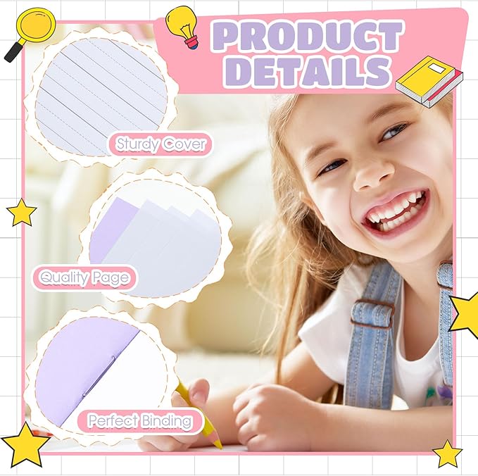 Henoyso 12 Pcs Primary Composition Notebook K-2 9 3/4 x 7 1/2 Inch Primary Journal, Back to School Supplies, Bulk Blank Writing Book for Kid to Write Draw Journal 60 Page Notebooks (Light Color)