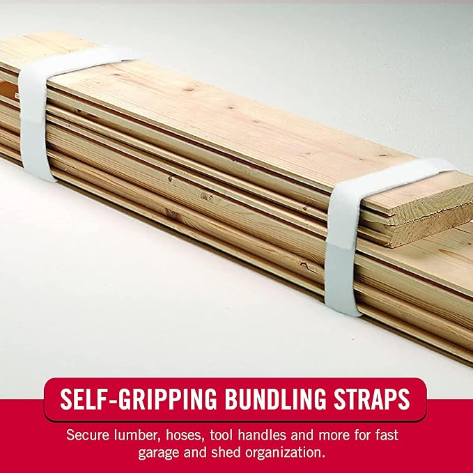 VELCRO Brand Cut to Length Straps Heavy Duty | 45 Ft x 3/4 in | ONE-WRAP Self-Gripping Double Sided Roll | Bundling Ties Fasten to Themselves for Secure Hold, VEL-30835-AMS, White