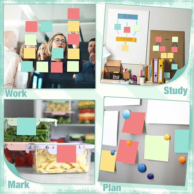 Fainne 24 Pack Sticky Notes Bulk Back to School Supplies Self Stick Note Pads Paper Memo for Office First Day of School Student Teacher Essentials (2 x 2 Inches,Bright Color)