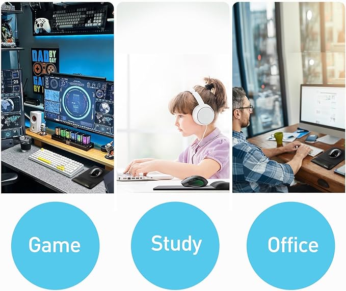 UnivoColors Design-Wave Wrist Rest Mouce Pad,PE Mouse Sliding Panel+Artificial Sheepskin+Memory Foam+Ergonomic+Anti-Slip Gel,Resilience Support During Work and Gaming,Mouce Accessory,Yellow