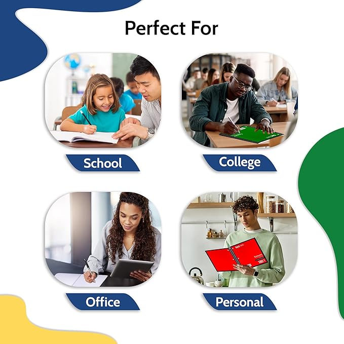 EPI Spiral Notebook | 5 Subject - College Ruled - 180 Sheets, Durable Spiral Binding | 10.5 x 8 in | Classroom Supplies | School, Office, Note Taking, Journaling - 12 Pack