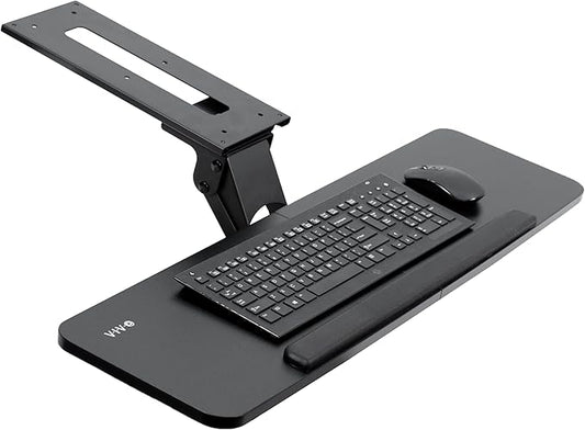 VIVO Adjustable Computer Keyboard and Mouse Platform Tray, 34 x 10 inch Ergonomic Under Table Desk Mount Drawer Underdesk Shelf, Black, MOUNT-KB36B