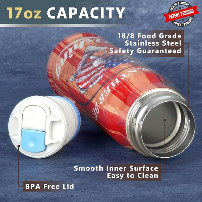 Fishing Gifts for Men Dad - Stocking Stuffers for Adults Mens Gifts Ideas - 17 oz Cool Tumbler Presents - White Elephant Gift for Dads Who Have Everything - Dad Gift Christmas -Stocking Stuffers 2025