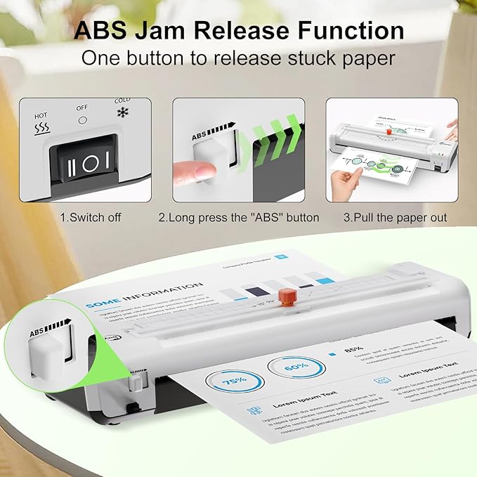 Laminator Machine, A3 Laminator Machine with 30 Laminating Sheets, 13 Inch Laminating Machine with Built-in Paper Cutter & Corner Rounder, Thermal and Cold 11X17 for Home School Office