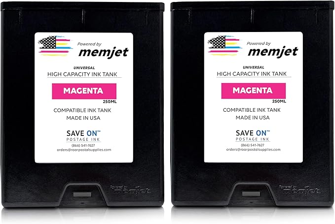 Quadient Memjet M5K250-N Compatible High Capacity Magenta Printer Ink Tank (500ml) - Printer Ink Cartridge for Mach Series Quadient & Hasler Printers - Fade-Resistant Replacement Inkjet Printer Ink