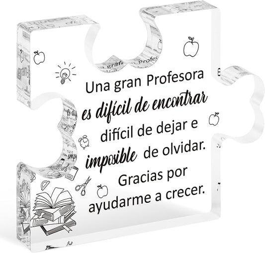 Yopyame Spanish Teacher Appreciation Gifts - Regalos para Maestra Acrylic Plaque Thank You Gifts for Teacher from Students End of Year Graduation Christmas Birthday Thanksgiving Gifts for Teachers