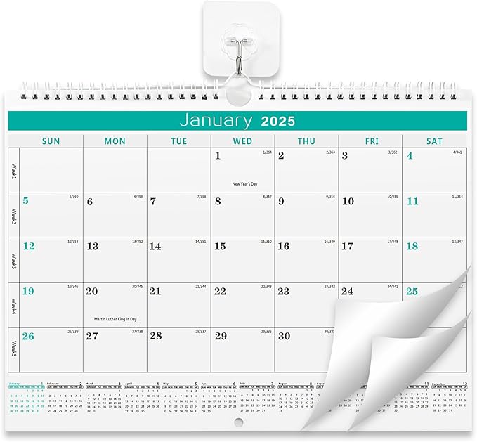 Wall Calendar -Calendar 2025-2026 from Jan. 2025 to Jun. 2026,18 Months Calendar,13.7"×11"Thick Paper with festival Dates and Ruled Blocks for Home or Office New Year and Christmas Gifts