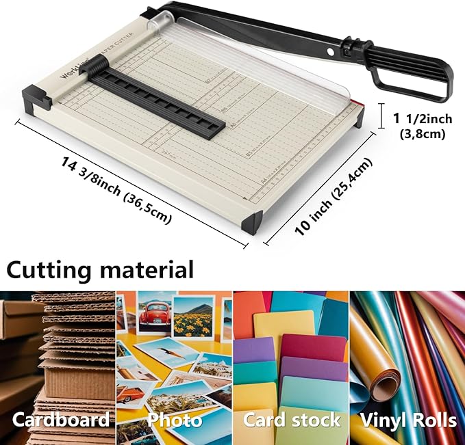 WORKLION Guillotine Paper Cutter A4 – Heavy Duty Paper Trimmer with Safety Guard,15 Sheets Capacity, Precision Guillotine Cutter for Cutting Paper, Card,Photos,Vinyl and More with Ease.