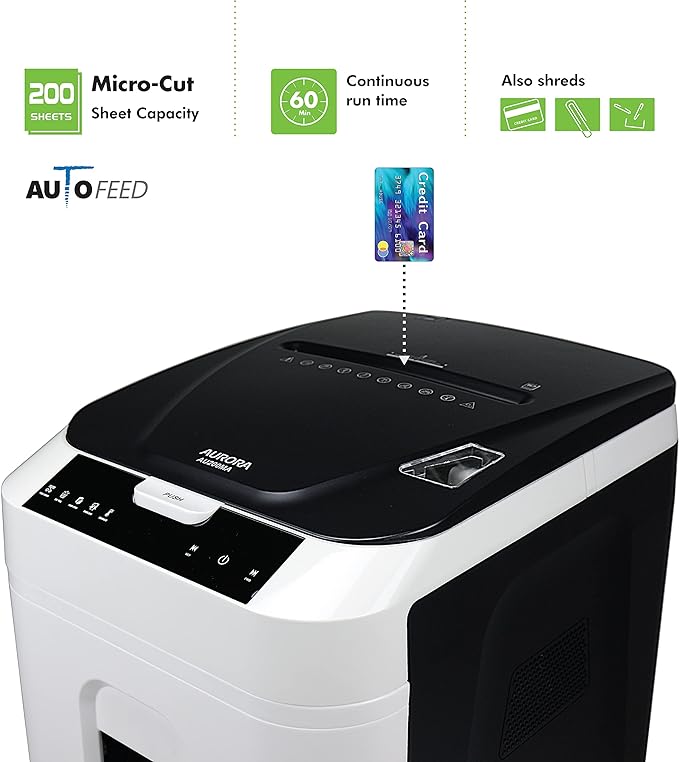 Aurora Paper Shredder Bundle with Synthetic Shredder Oil (16 oz.)
