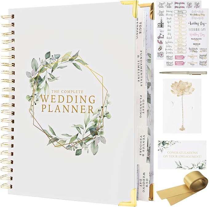 Your Perfect Day Wedding Planner Book and Organizer - Wedding Planner Book - Bridal Planning Binder with Countdown Calendar - Bride Gifts