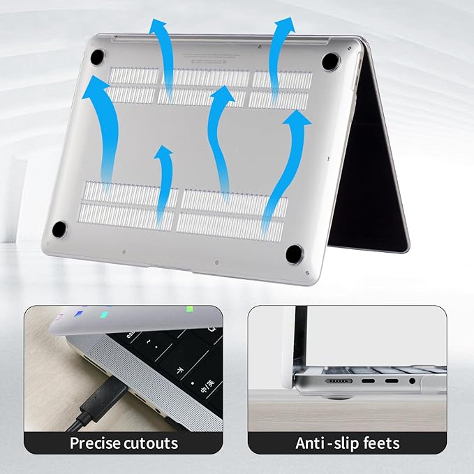 DTangLsm Compatible for MacBook Air 13 inch Case 2025 2024 2023 2022 M4 A3240 M3 A3113 M2 A2681, Clear Laser Print Plastic Hard Shell Case for MacBook Air 13.6 inch + Keyboard Cover, Transparent Blub