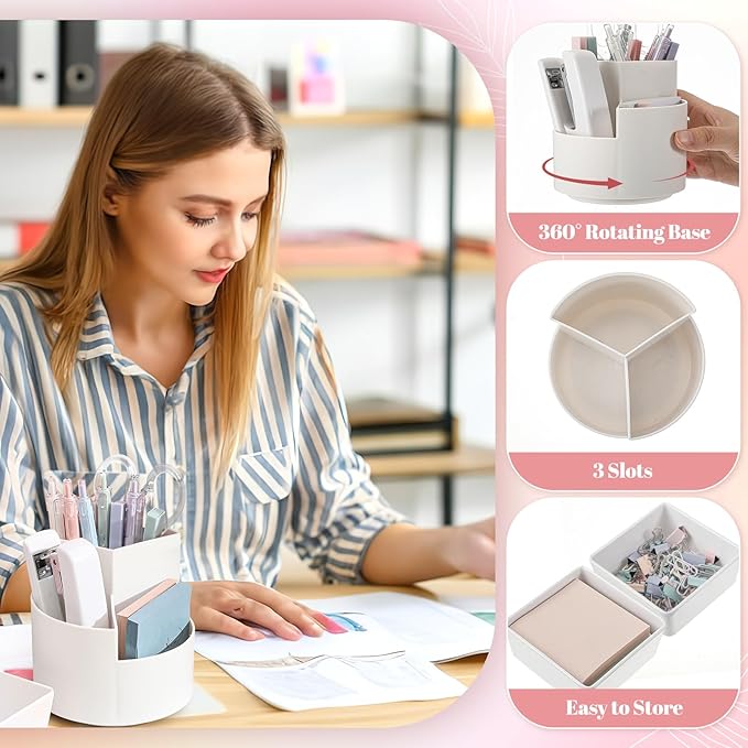 Kosiz 27 Pcs Black White Desk Accessories Aesthetic Desk Organizer Neutral Office Supplies Pen Holder Stapler Binder Sticky Notes Paper Clips Scissor Staples Aesthetic Accessories for Women(Fashion)