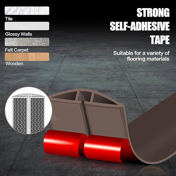 Floor Cord Cover Cable Cavity Self Adhesive Cord Hider Floor Floor Cable Management Power Cord Protector Floor Electric Cord Covers for Offices, Gym, Exhibitions (CoffeeBrown, 2.36" x 10')