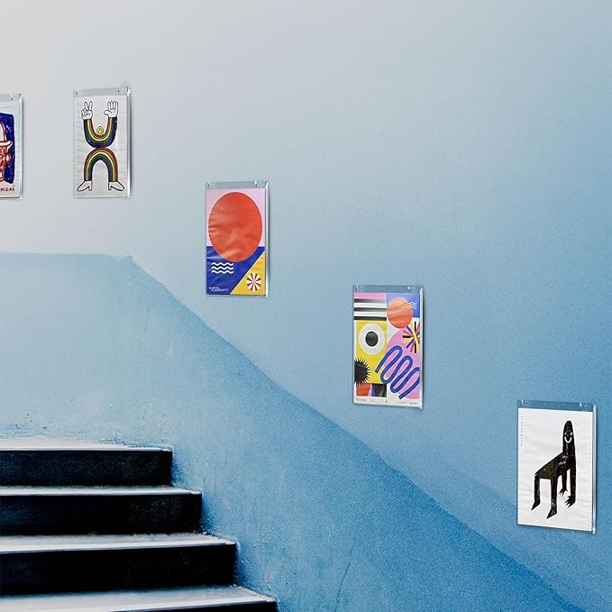 NIUBEE 10 Pack Acrylic Sign Holder 8.5 x 11 inches Clear Wall Mount Frame Bonus , Wall Mount Plastic Sign Holder Perfect for Home, Office, Store, Restaurant- Vertical