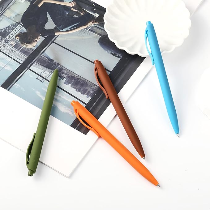 deegtran Pens Bulk, 50 Pack No Bleed Orange Click Pen, Wholesale Retractable Ballpoint Pens, Pens Medium Point, Smooth Ink Pen, 1.0MM Orange Ink