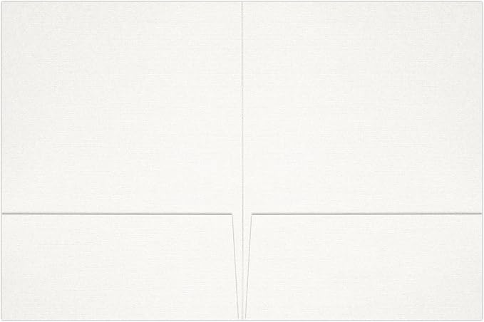 LUXPaper 9" x 12" Presentation Folders | Two Pocket | White Linen | 100lb. Cover | 10 Qty