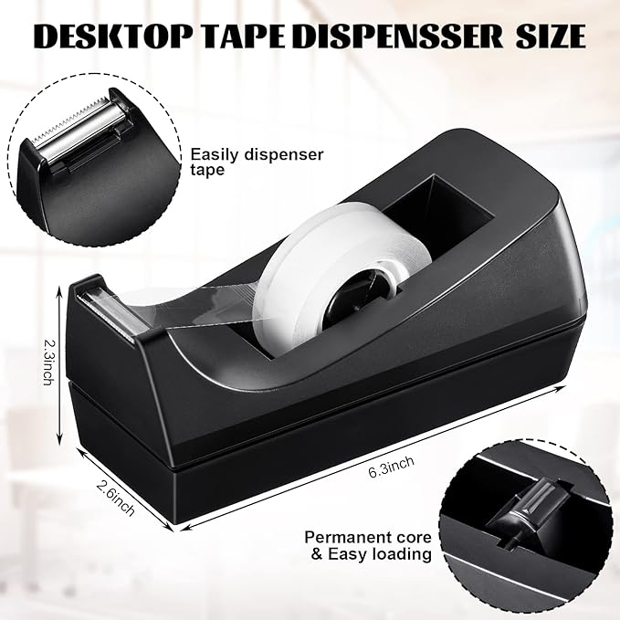 20 Pack Desktop Tape Dispenser Tape Roll Non Skid Base Tape Dispensers for Office Home School (Tape Not Included)