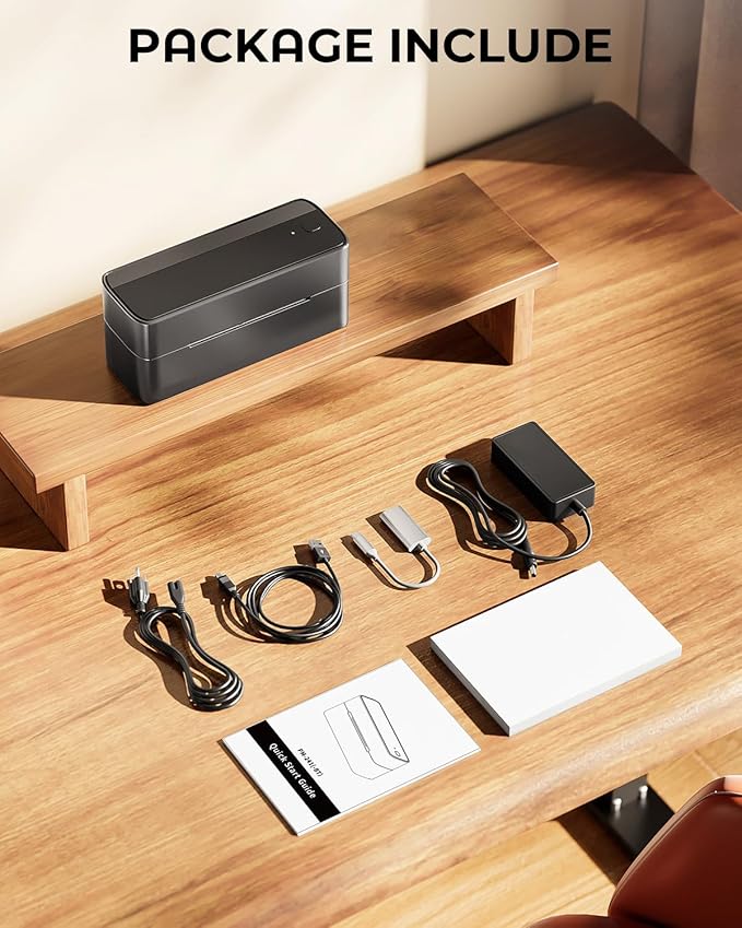 Phomemo 4x6 Shipping Label Printer - 241BT Bluetooth Thermal Label Printer Compatible with iOS&Android, Windows, Mac, Chrome OS, Wireless Thermal Printers for Small Business, Barcode, Packages - Black