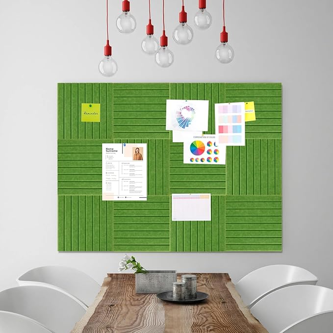 Cork Boards for Walls 48" x 36" Felt Board Alternative, 12 Pack Felt Wall Tiles Bulletin Board, Large Cork Board for Office Pin Board Tack Board Cork Boards